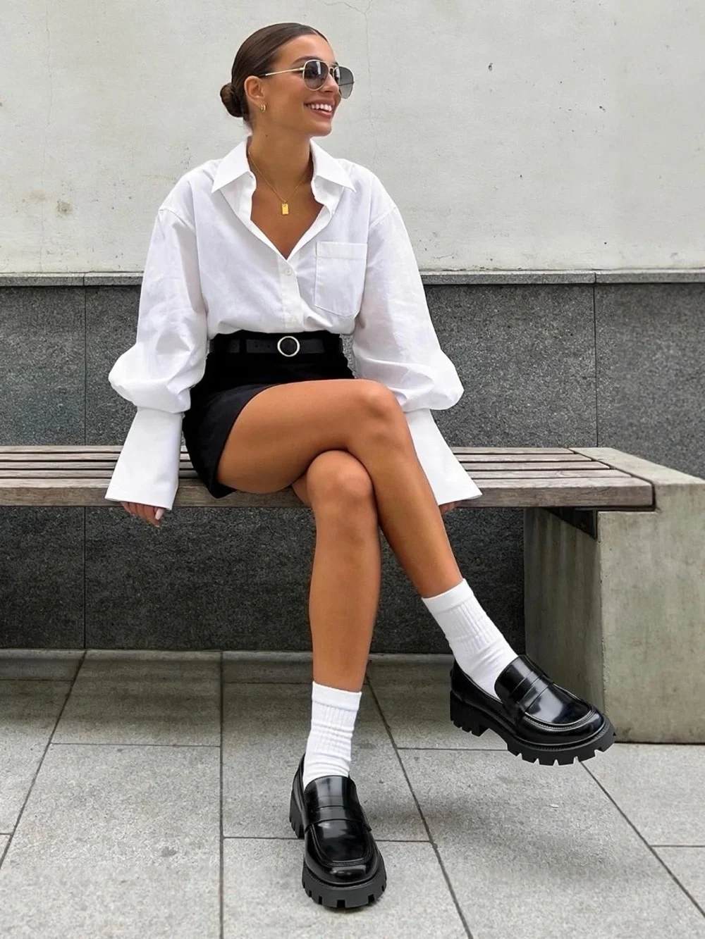 Dream Pairs Women's Loafers Slip On Platform Chunky Bussiness Casual